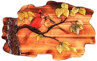 Cardinals In Tree Wood Art