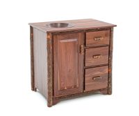 Log Vanity with Black Walnut