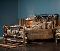 Beaver Creek Aspen Broken Arrow Log Bed--Dark aspen, Standard logs, Clear finish