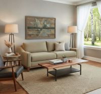 Modern Industrial Coffee Table: Some lifestyle images are created with AI for visualization purposes. Crafted from natural solid wood, each piece is unique and will vary.