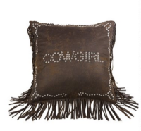 Cowgirl Studded Pillow with Fringe