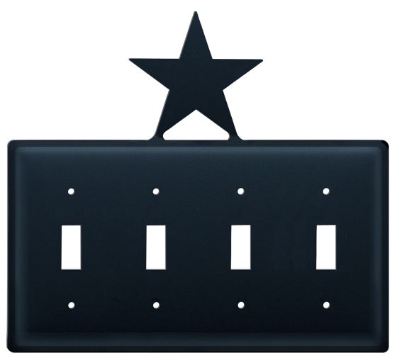 Wrought Iron Star Quad Switch Cover