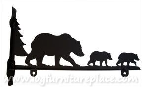Wrought Iron Bear Family Sign Bracket