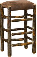 Hickory Log Upholstered Counter Stool