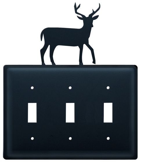 Wrought Iron Deer Triple Switch Cover