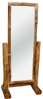 Aspen Log Cheval Mirror shown with Half Stand