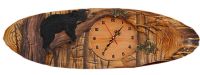 Napping Black Bear Wood Wall Clock