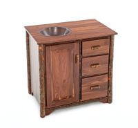 Log Vanity with Black Walnut