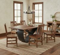 Modern Rustic Organic Dining Table: Some lifestyle images are created with AI for visualization purposes. Crafted from natural solid wood, each piece is unique and will vary.
