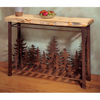 Aspen Metal Forest Scene Sofa Table