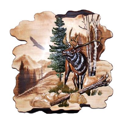 Lone Elk Wood Art