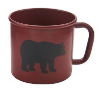 Rustic Black Bear Red Enamel Coffee Mug