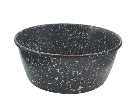 Rustic Gray Granite Enamel Soup Bowl