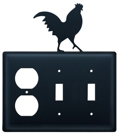 Wrought Iron Rooster Triple Outlet/Switch/Switch Cover