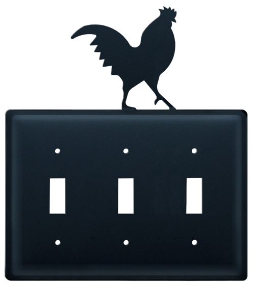 Wrought Iron Rooster Triple Switch Cover