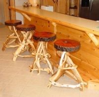 Redwood and Juniper Log Bar Stool
