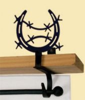 Wrought Iron Horseshoe Curtain Shelf Brackets