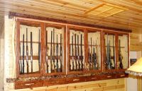Rustic Redwood & Juniper Log Gun Cabinet