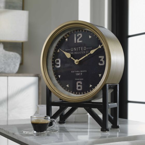 Shyam Vintage Brass Table Clock
