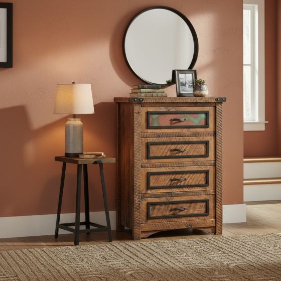 Rustic Chest: Some lifestyle images are created with AI for visualization purposes. Crafted from natural solid wood, each piece is unique and will vary.