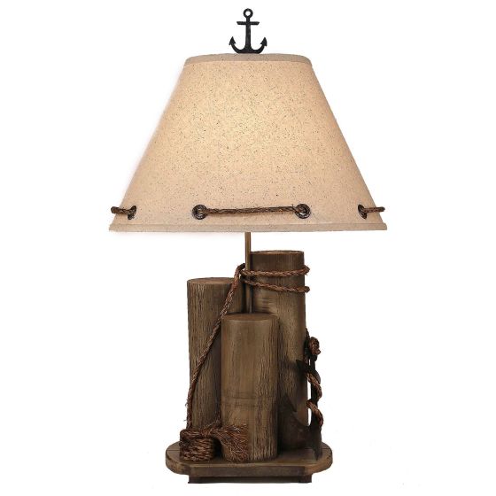 Rustic Antique Gray Dock Pilings Table Lamp