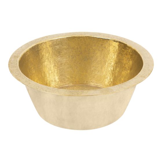14" Round Terra Firma Bar & Prep Sink w/ 2" Drain - Brass - Polished Brass Finish