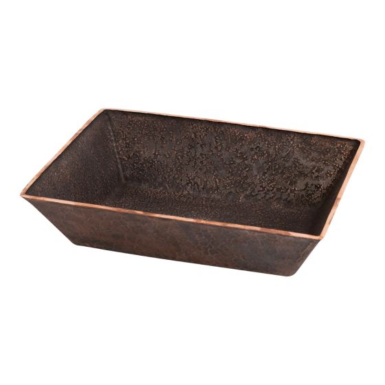 15” Rectangular Oil Rubbed Bronze Terra Firma Copper Vessel Sink