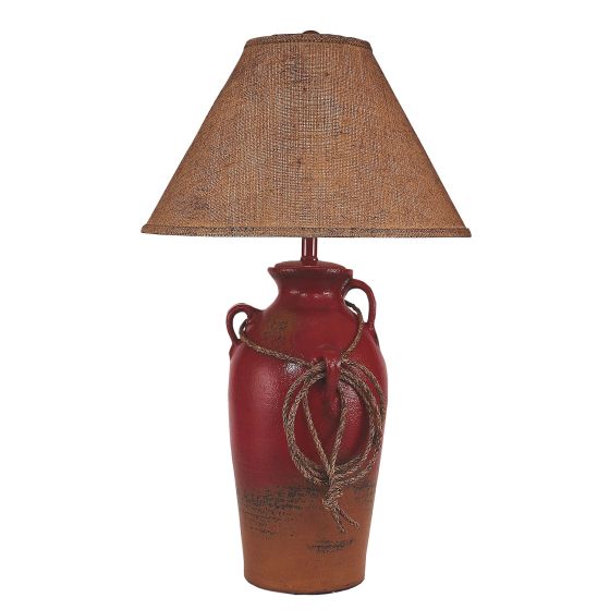 Rustic Western Ropin' Firebrick Table Lamp