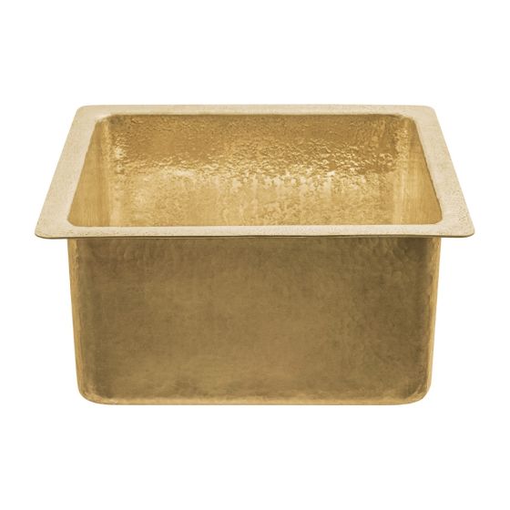 16" Gourmet Rectangular Polished Brass Terra Firma Brass Bar & Prep Sink - 3.5" Drain