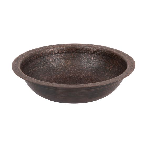 16" Round Oil Rubbed Bronze Terra Firma Copper Bathroom Sink