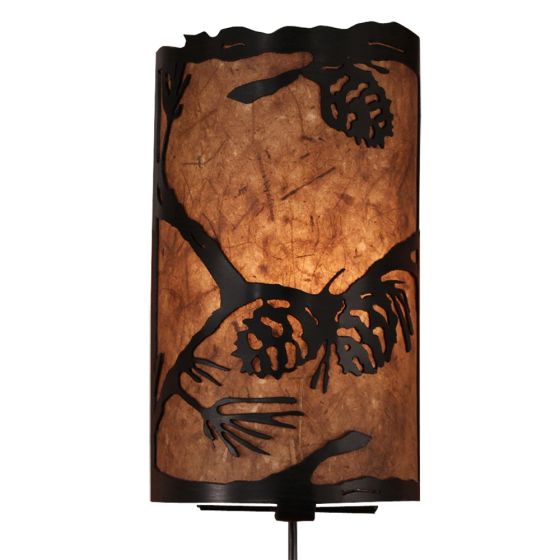 Rustic Pine Branch Wall Sconce