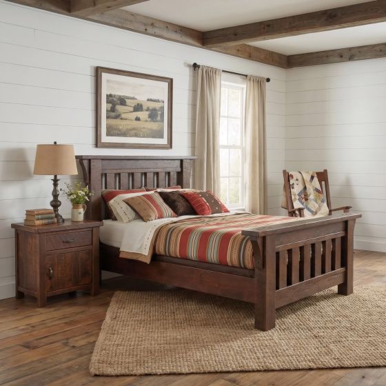Barn Wood Nightstand: Some lifestyle images are created with AI for visualization purposes. Crafted from natural solid wood, each piece is unique and will vary.