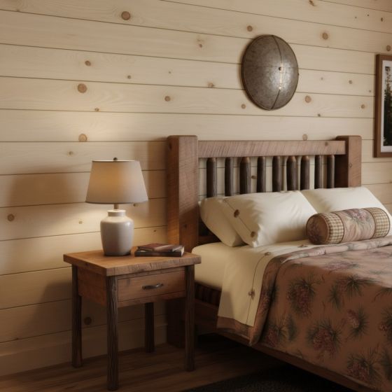 Rustic Nightstand: Some lifestyle images are created with AI for visualization purposes. Crafted from natural solid wood, each piece is unique and will vary.