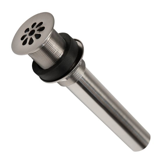 1.5" Non-Overflow Brushed Nickel Bathroom Sink Grid Drain