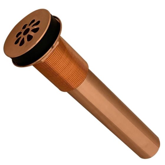 1.5" Non-Overflow Polished Copper Bathroom Sink Grid Drain