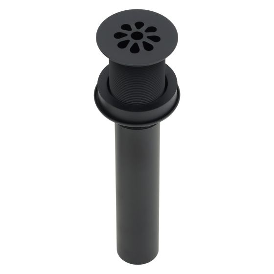 1.5" Non-Overflow Matte Black Bathroom Sink Grid Drain
