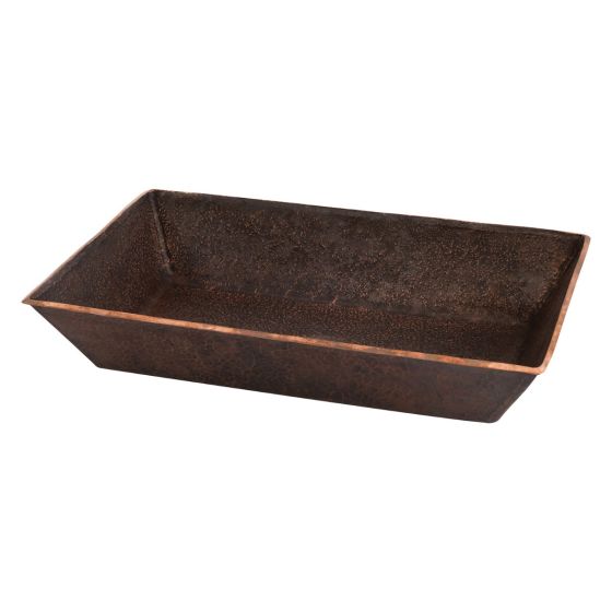 20” Rectangular Oil Rubbed Bronze Terra Firma Copper Vessel Sink