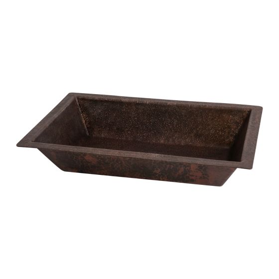 22" Rectangular Oil Rubbed Bronze Terra Firma Copper Bathroom Sink