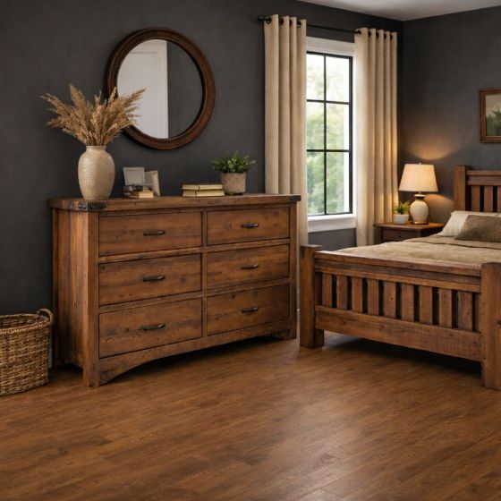 Rustic Dresser: Some lifestyle images are created with AI for visualization purposes. Crafted from natural solid wood, each piece is unique and will vary.