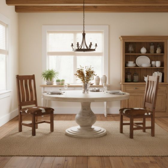 Dining Chair: Some lifestyle images are created with AI for visualization purposes. Crafted from natural solid wood, each piece is unique and will vary.