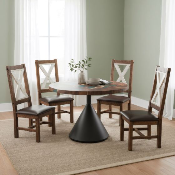 Dining Chair: Some lifestyle images are created with AI for visualization purposes. Crafted from natural solid wood, each piece is unique and will vary.