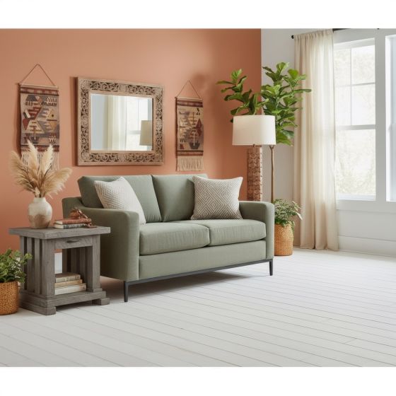 Barnwood Inspired End Table: Some lifestyle images are created with AI for visualization purposes. Crafted from natural solid wood, each piece is unique and will vary.