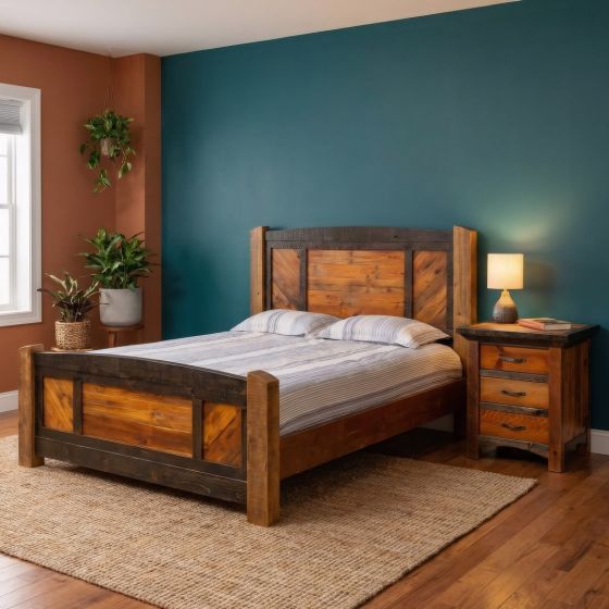 3 Drawer Nightstand: Some lifestyle images are created with AI for visualization purposes. Crafted from natural solid wood, each piece is unique and will vary.