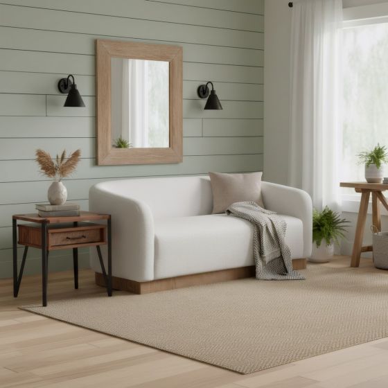 Rustic End Table: Some lifestyle images are created with AI for visualization purposes. Crafted from natural solid wood, each piece is unique and will vary.