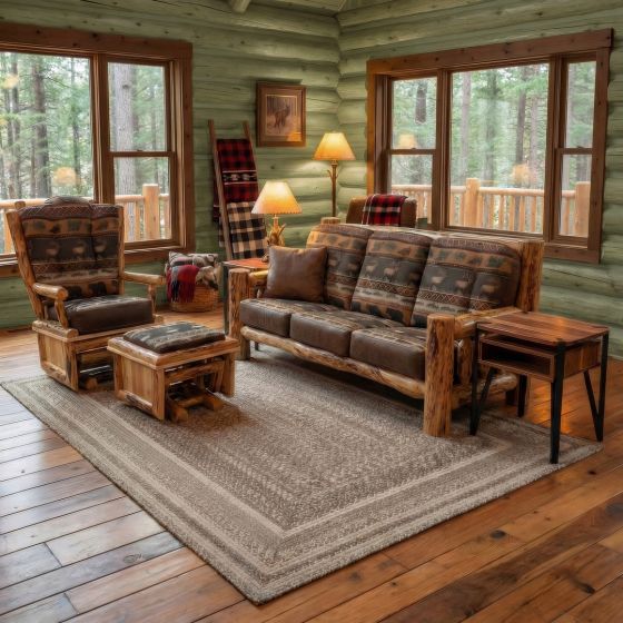 Rustic End Table: Some lifestyle images are created with AI for visualization purposes. Crafted from natural solid wood, each piece is unique and will vary.