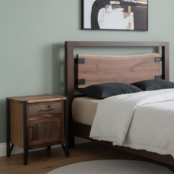 Barnwood End Table: Some lifestyle images are created with AI for visualization purposes. Crafted from natural solid wood, each piece is unique and will vary.