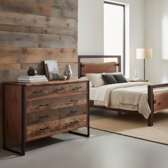 Barnwood Dresser: Some lifestyle images are created with AI for visualization purposes. Crafted from natural solid wood, each piece is unique and will vary.
