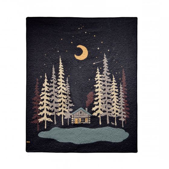Moonlit Cabin Throw Blanket