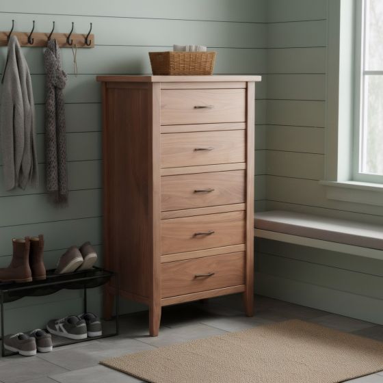Rustic Lingerie Chest: Some lifestyle images are created with AI for visualization purposes. Crafted from natural solid wood, each piece is unique and will vary.