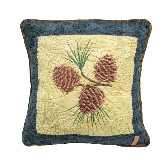 Cabin Raising Pine Cone Decorative Pillow